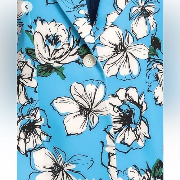 Haveone. Blue floral suit. Jacket with pants - Picture 5 of 10